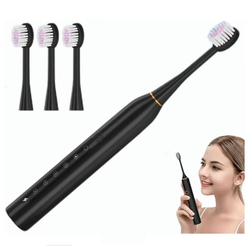 GENERICO - Cepillo Electrico Dental Recargable Usb + 4 Cabezales Gratis