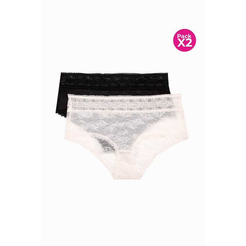 LILI PINK - Panty paq x2 hipster en encaje