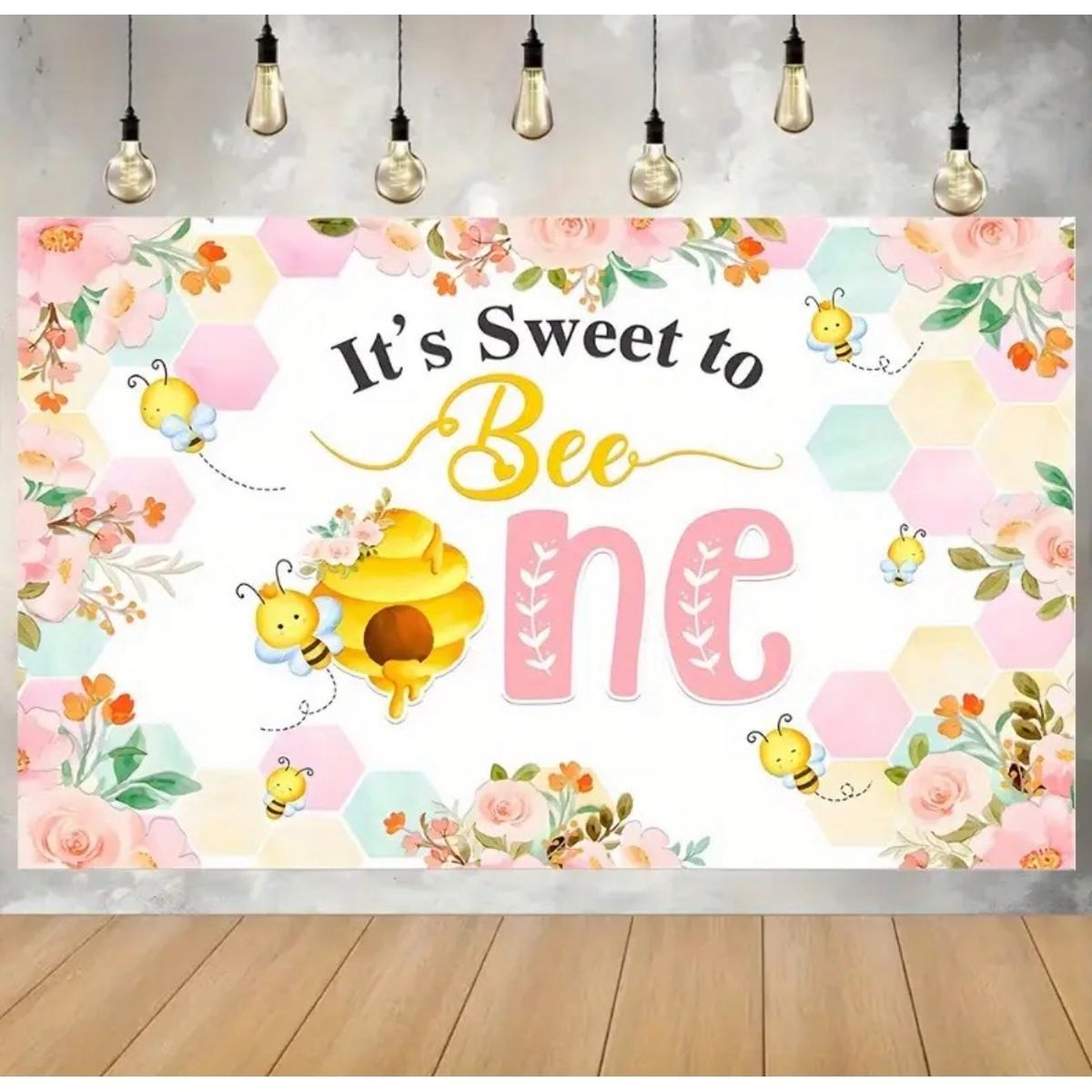 BABY BEE - Telón Fondo De Cumpleaños Abeja Flores Niña Abejita  Uno