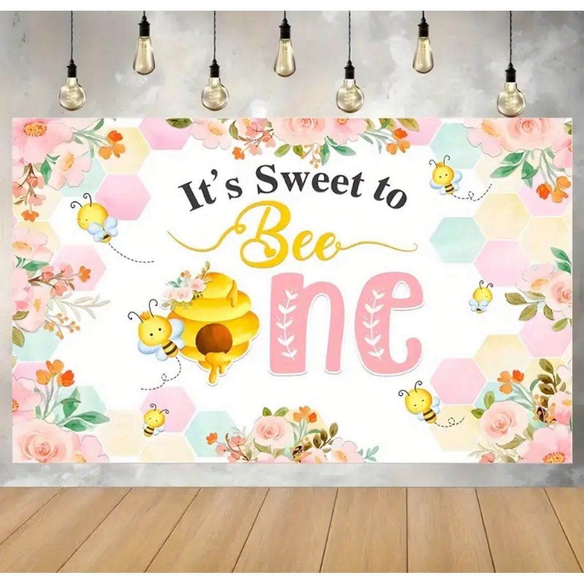 BABY BEE - Telón Fondo De Cumpleaños Abeja Flores Niña Abejita  Uno