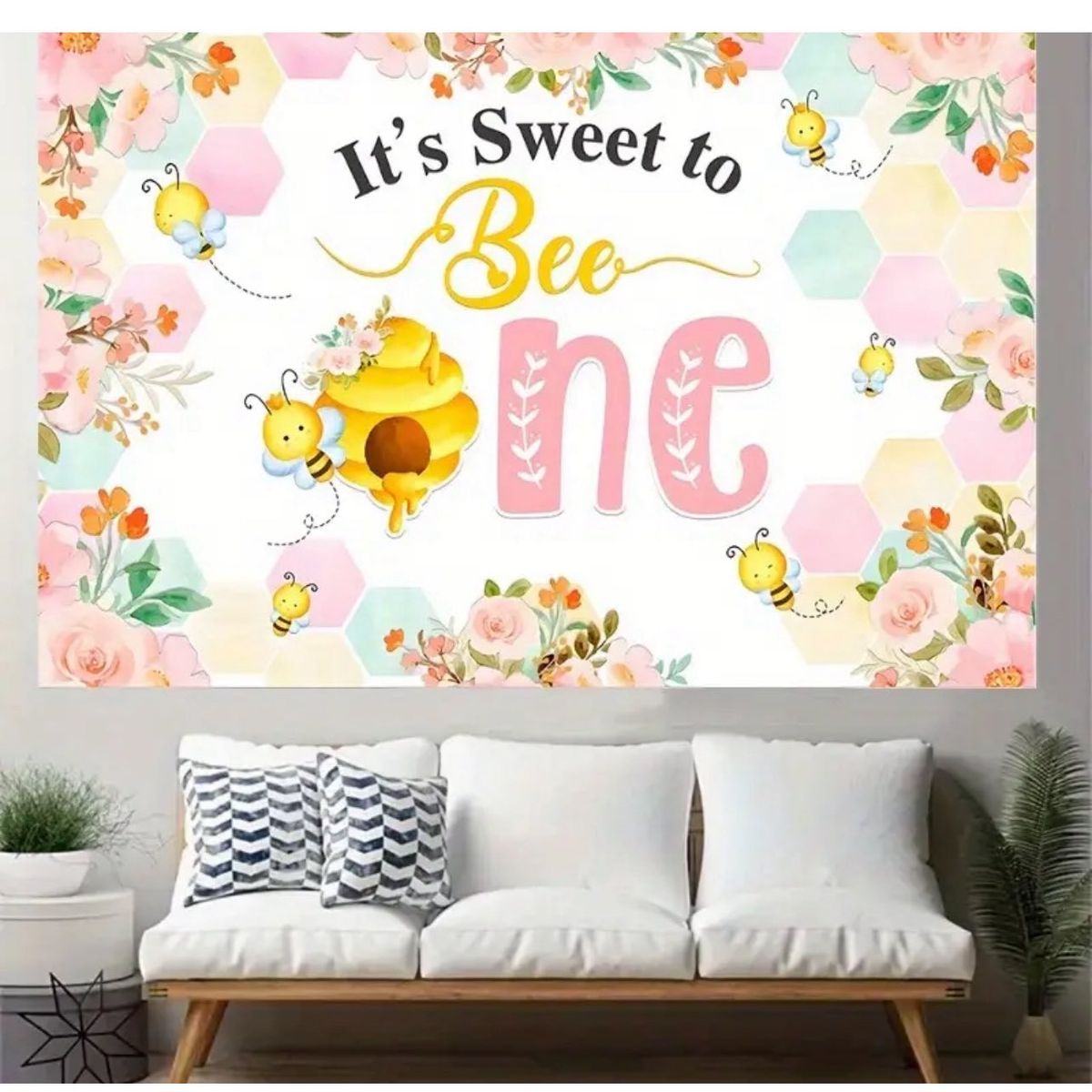 BABY BEE - Telón Fondo De Cumpleaños Abeja Flores Niña Abejita  Uno