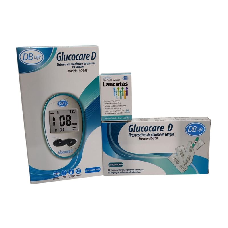 LIFE - GLUCOMETRO DB LIFE CON 50 TIRAS 50 LANCETAS