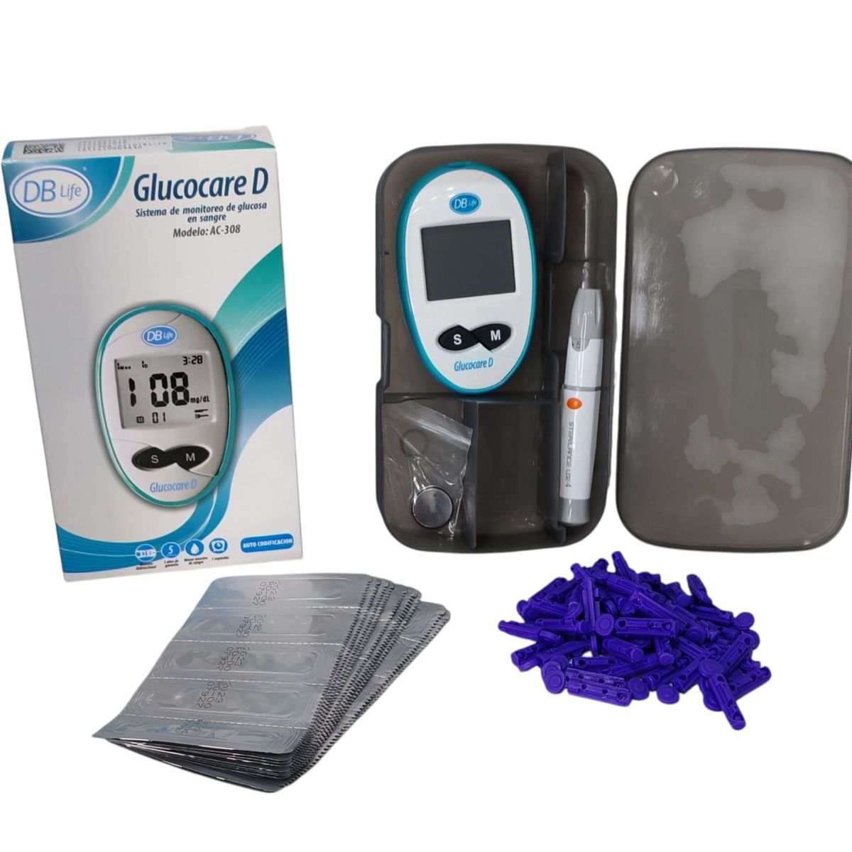 LIFE - GLUCOMETRO DB LIFE CON 50 TIRAS 50 LANCETAS
