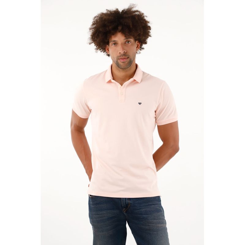 TENNIS - Polo licrada rosada para hombre