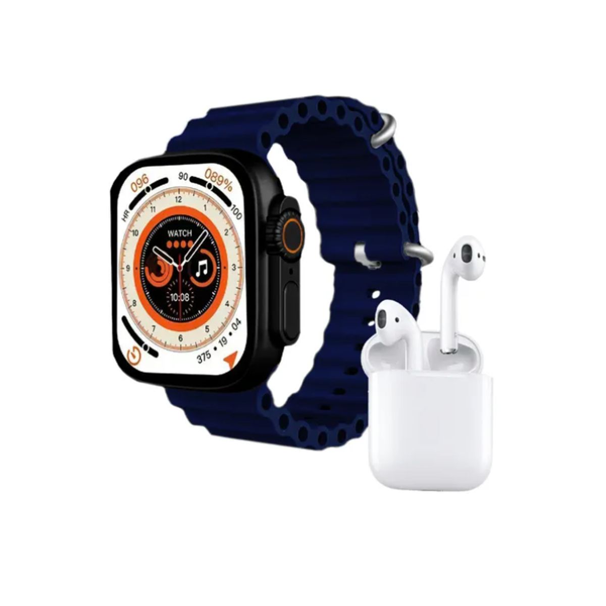 INNOVA - Smartwatch Serie 8 Max Con Audífono Mega Bass 2 Pulsos Azul Negro
