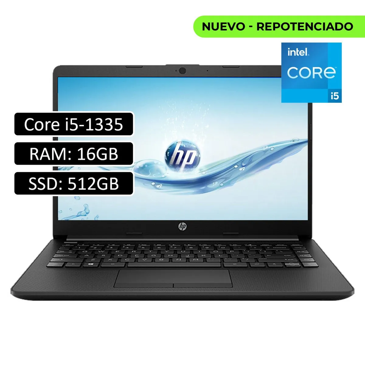 HP - PORTATIL HP INTEL CORE I5 1335U - 16GB DDR4 - 512GB SSD - 14" FHD - NO DVD - RJ45 - WINDOWS 11
