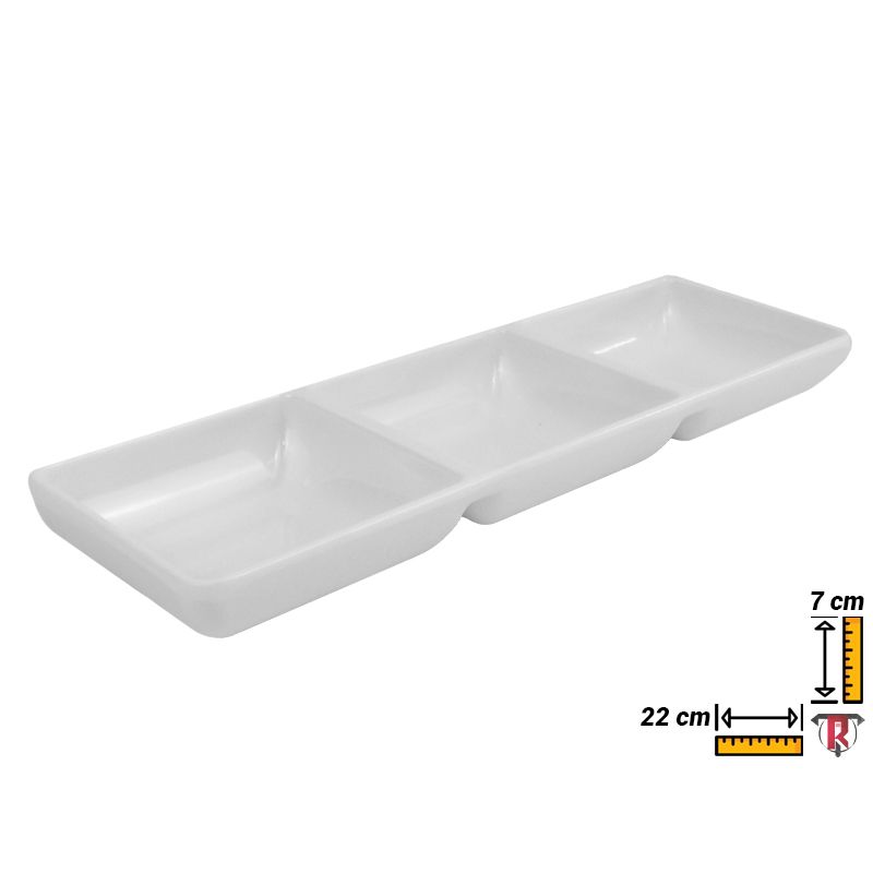 RAMITECH - Set de 2 Platos Torenyx de 3 Secciones para Aperitivos