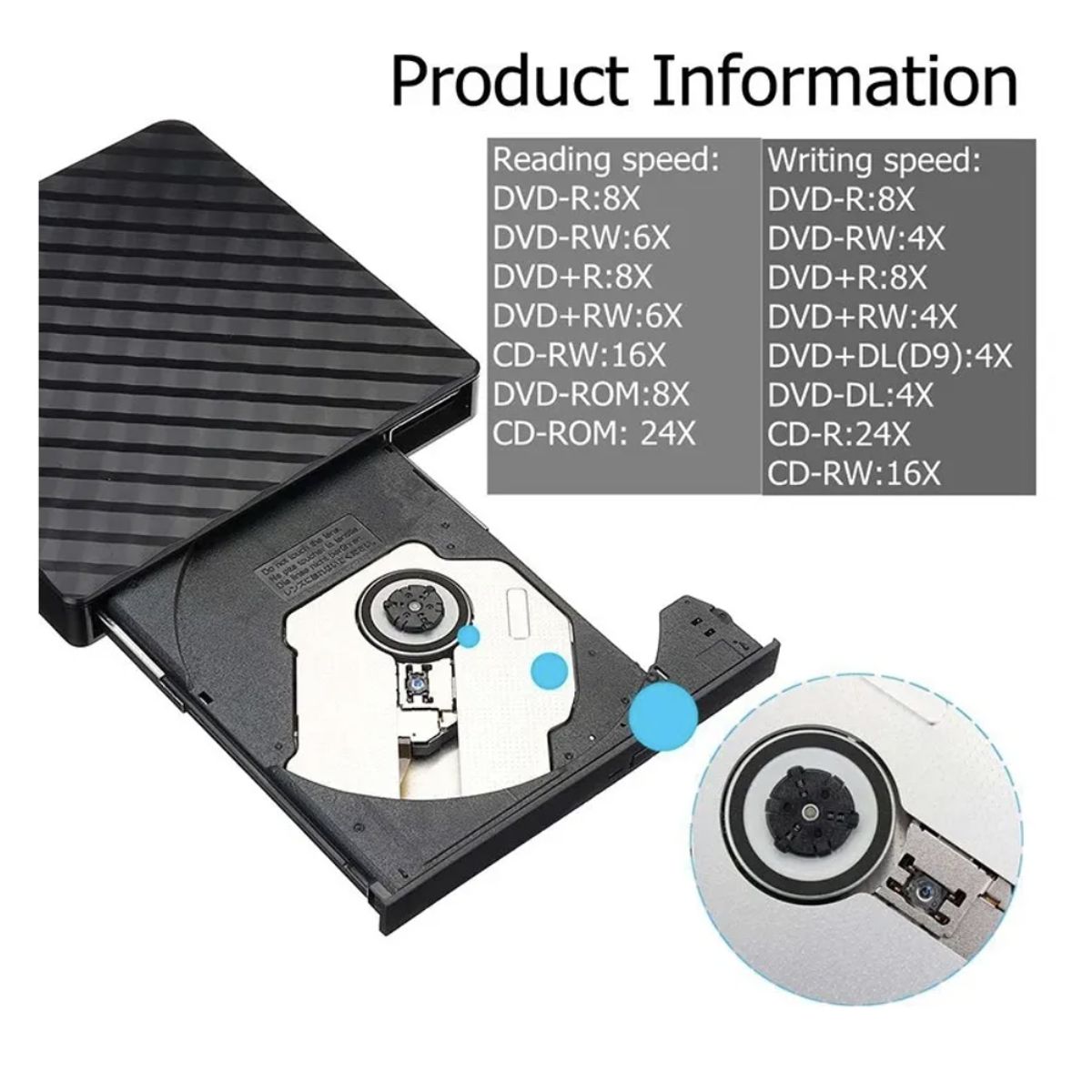 GENERICO - Unidad Cd Dvd Externa Usb/tipo C 3.0 Portátil Compatible Mac