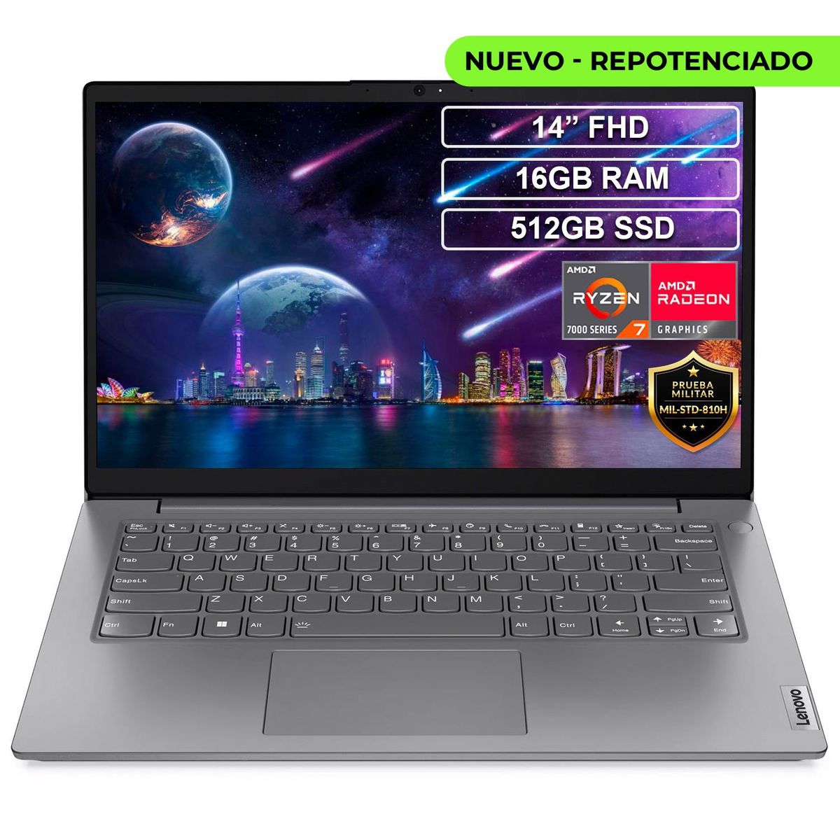 LENOVO - Portatil Lenovo V14 G4 Ryzen 7 7730U 16GB 512GB FHD 14