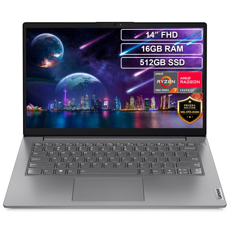 LENOVO - Portatil Lenovo V14 G4 Ryzen 7 7730U 16GB 512GB FHD 14