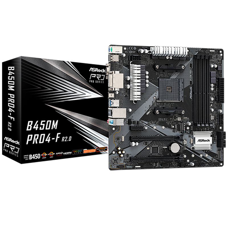 ASROCK - Board M-atx Asrock B450m Pro4-f R20 Socket Am4