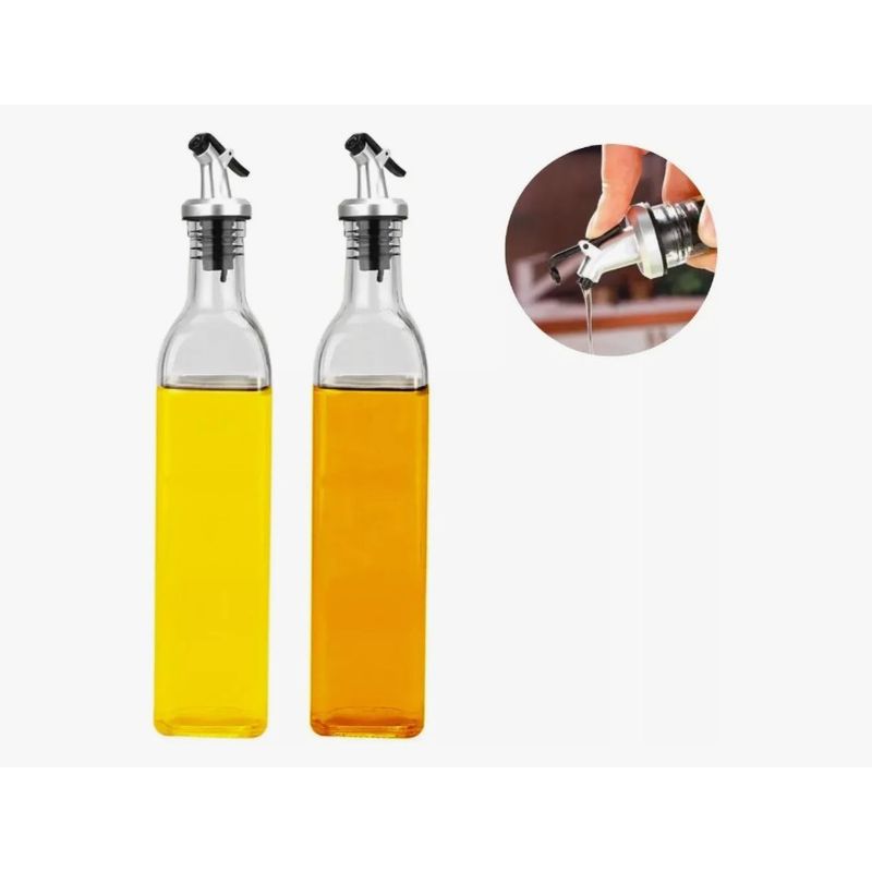 GENERICO - Botella Dispensadora en Vidrio Set X2 Aceitera