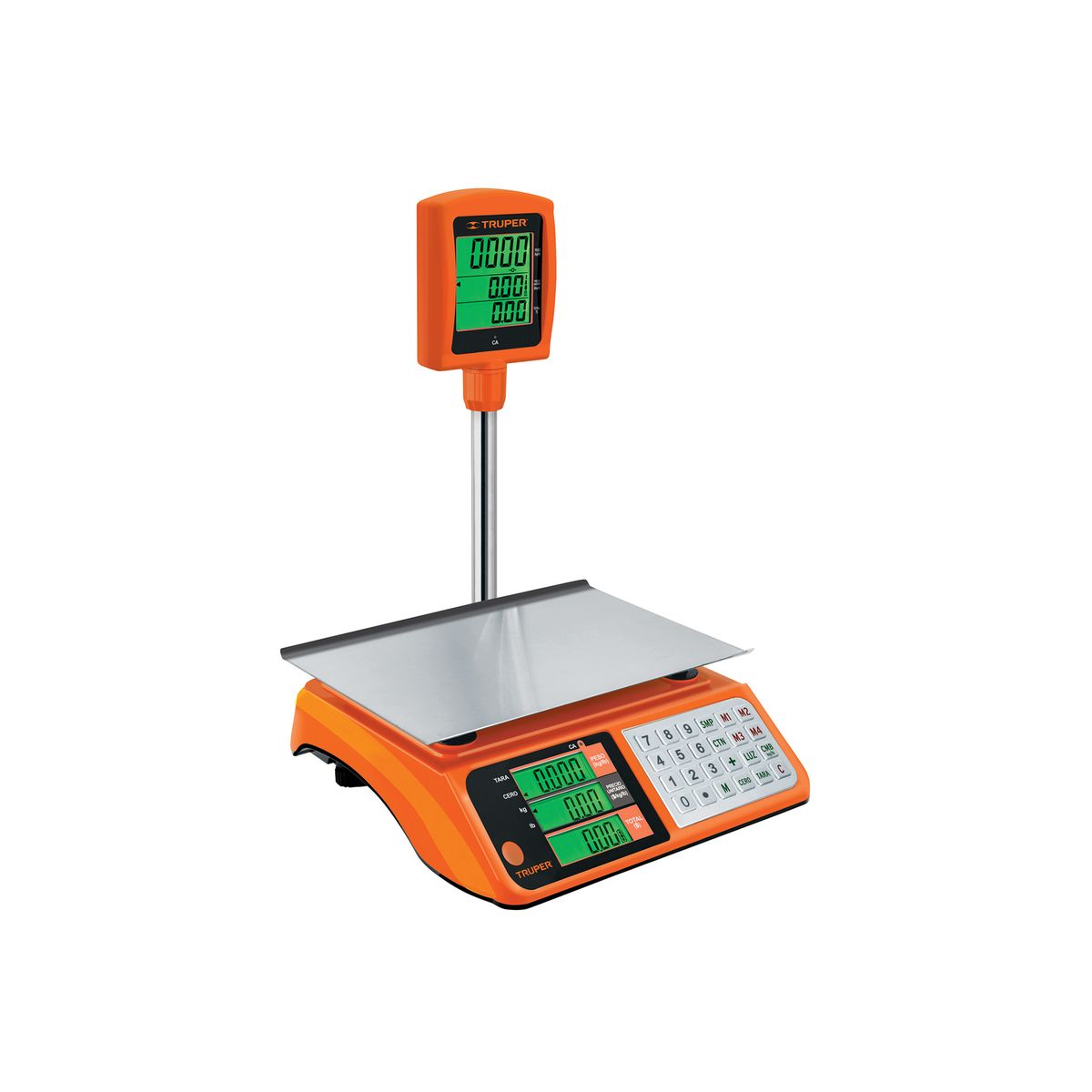 TRUPER - Báscula electrónica multifunciones con torreta 40 kg, Truper