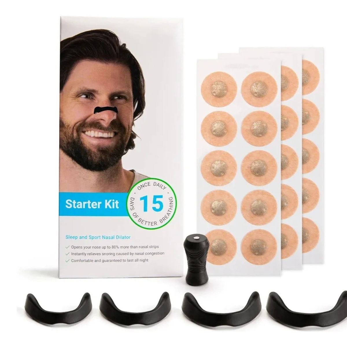 MILOPTS - Kit Tiras Nasal Dilatador Magnético Respira Sin Ronquidos