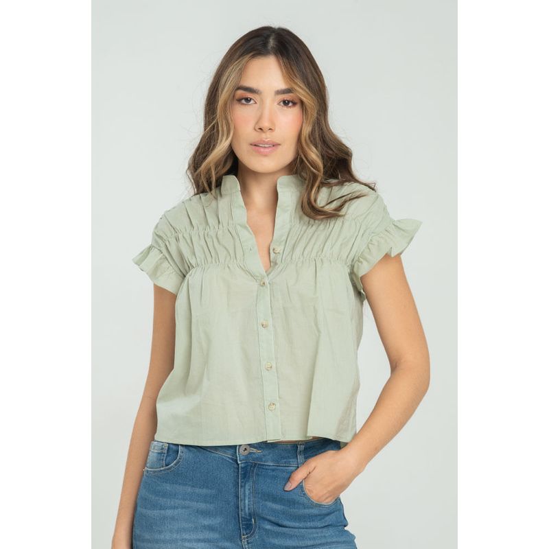 RAGGED - Blusa cotton mare Verde marino Ragged