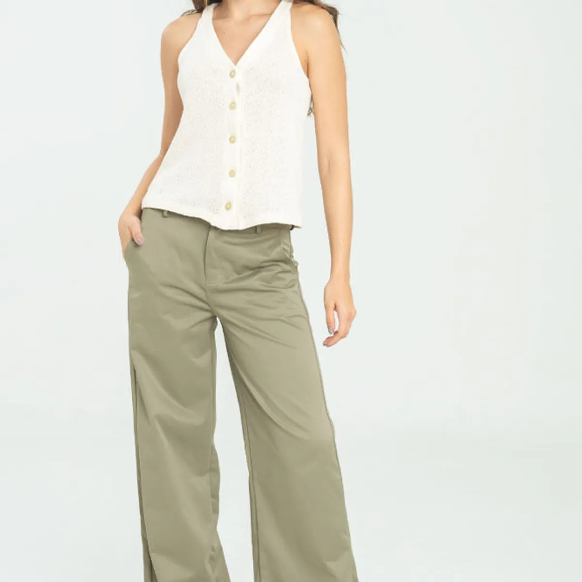 RAGGED - Pantalon antonia Verde salvia Ragged.