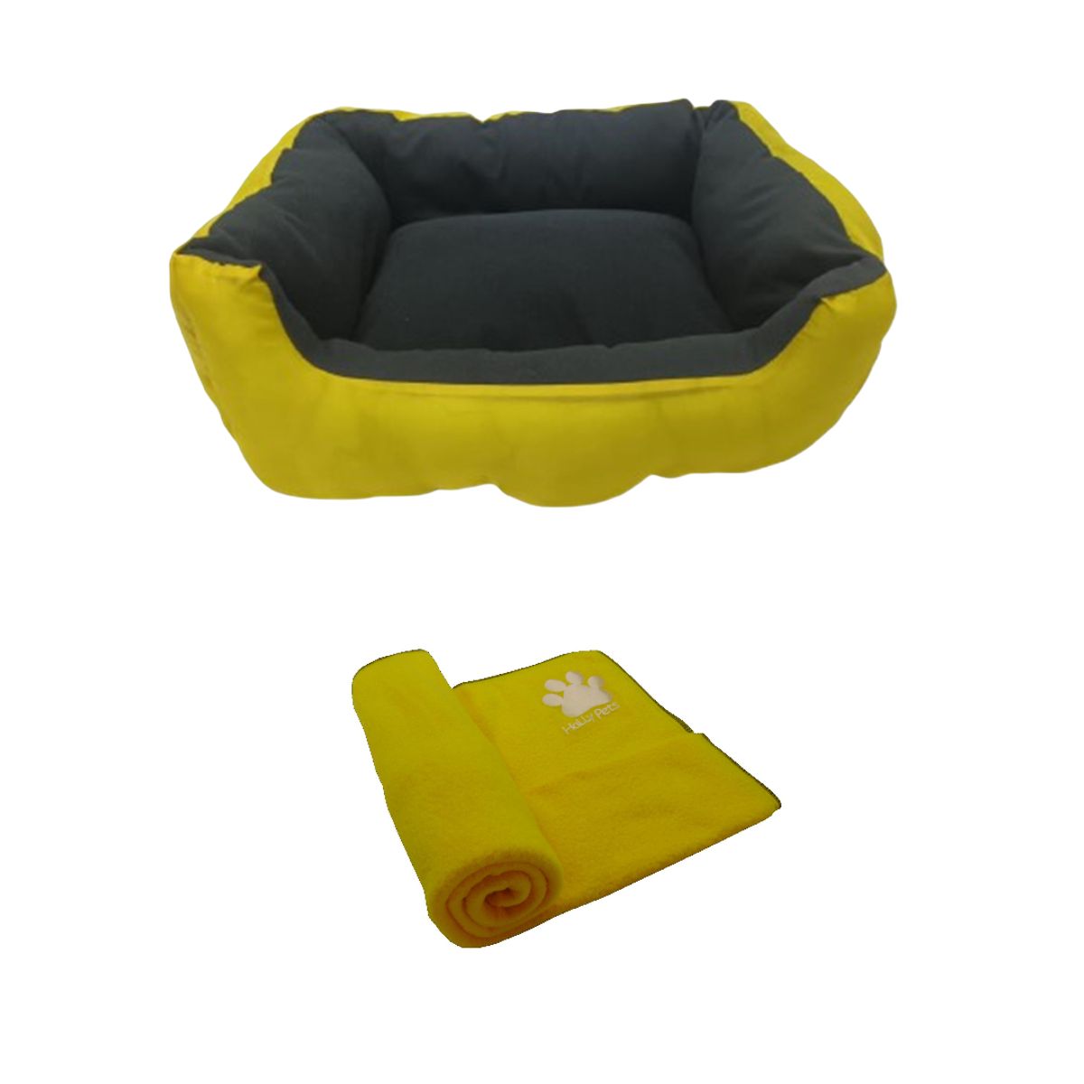 HALLY PET - Cama Gigante Impermeable Mas Cobija Grande Amarillo