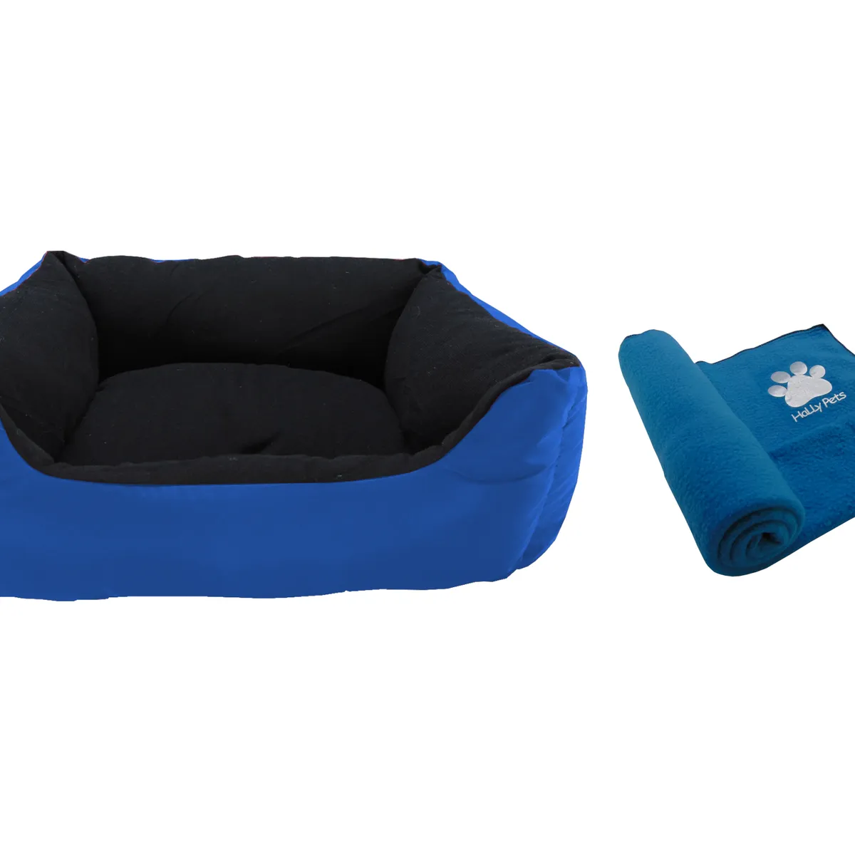 HALLY PET - Cama Gigante Impermeable Mas Cobija Grande Azul Claro