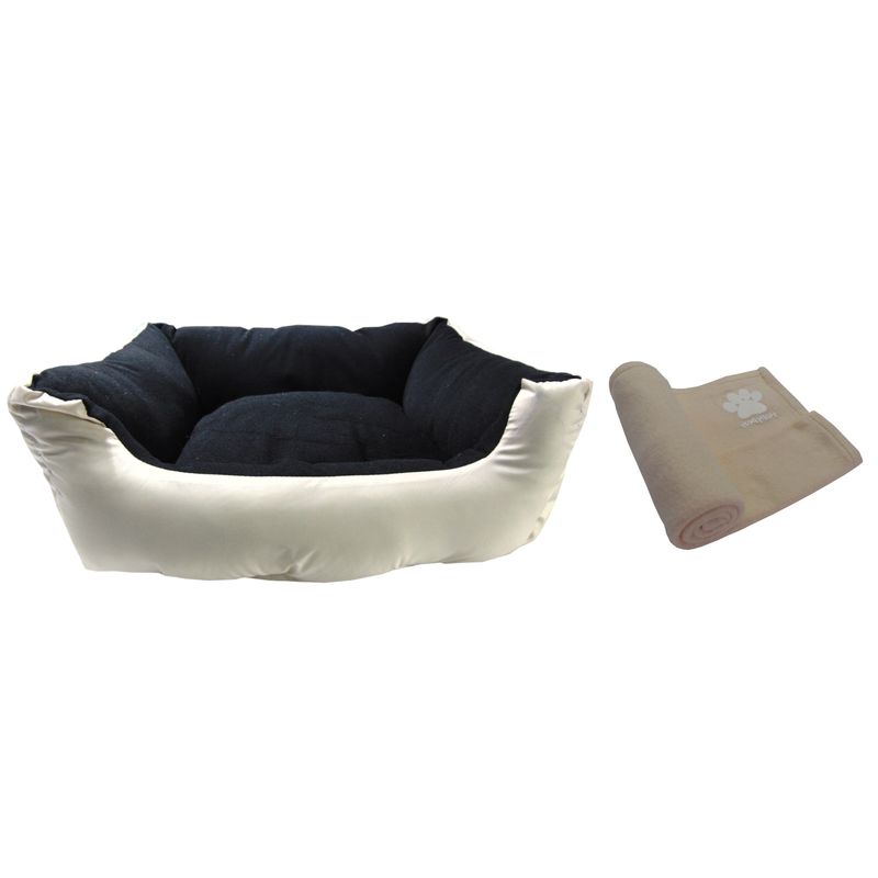 HALLY PET - Cama Gigante Impermeable Mas Cobija Grande Beige