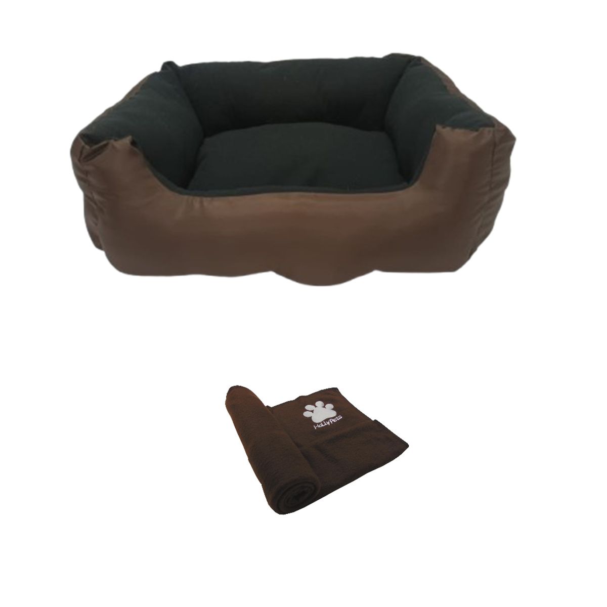 HALLY PET - Cama Gigante Impermeable Mas Cobija Grande Marron