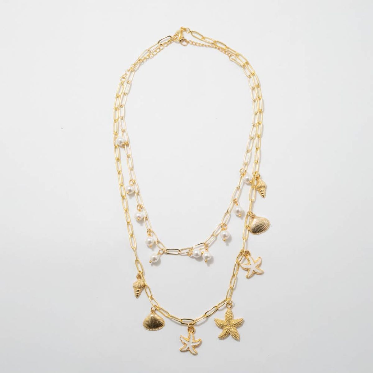 ENIGMA - Collar Audacia Dorado con Perlas para Mujer