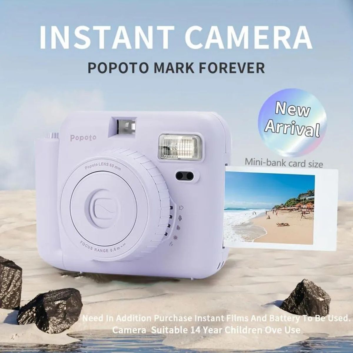 AMERICAN GENERICS - Camara De Fotos Instantánea Para Niños Popoto Incluye 10 Films