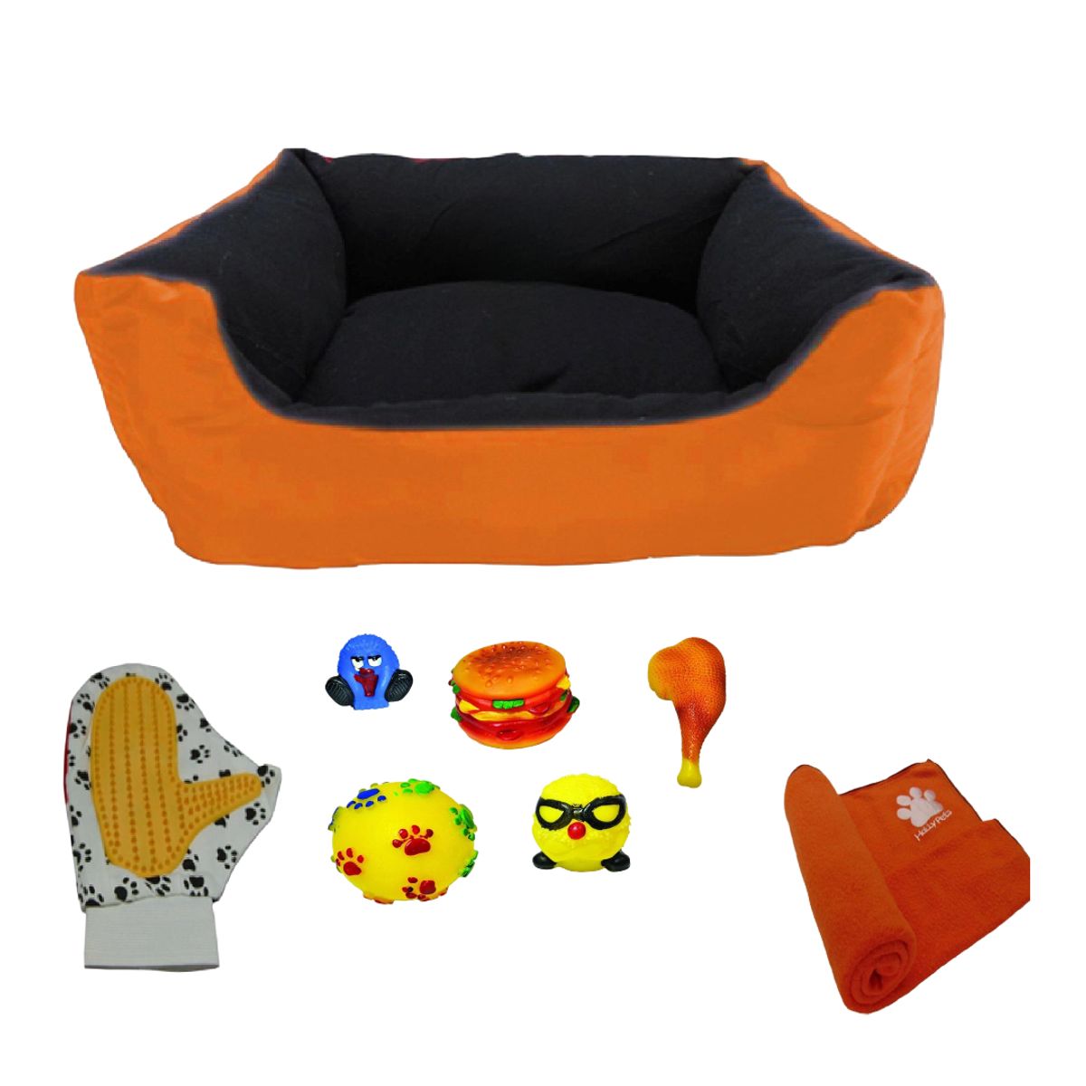 HALLY PET - Cama Gigante Impermeable Mas Cobija Grande Mas Guante Mas 1 Juguete Grande