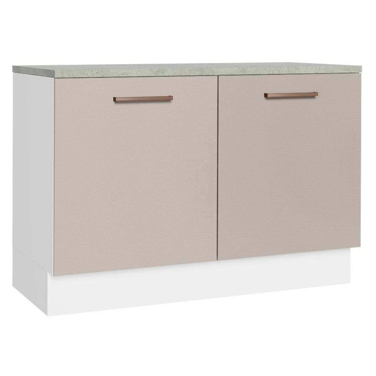 MADESA - Mueble de Cocina Bajo Agata 1.20 m 2 Puertas con Encimera de MDP Blanco/Crema