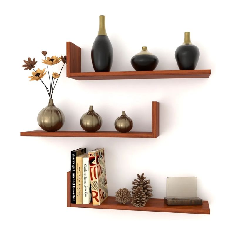 GENERICO - Set 3 Repisa Flotante Siena 15 Cm Fondo - Decoración Moderna