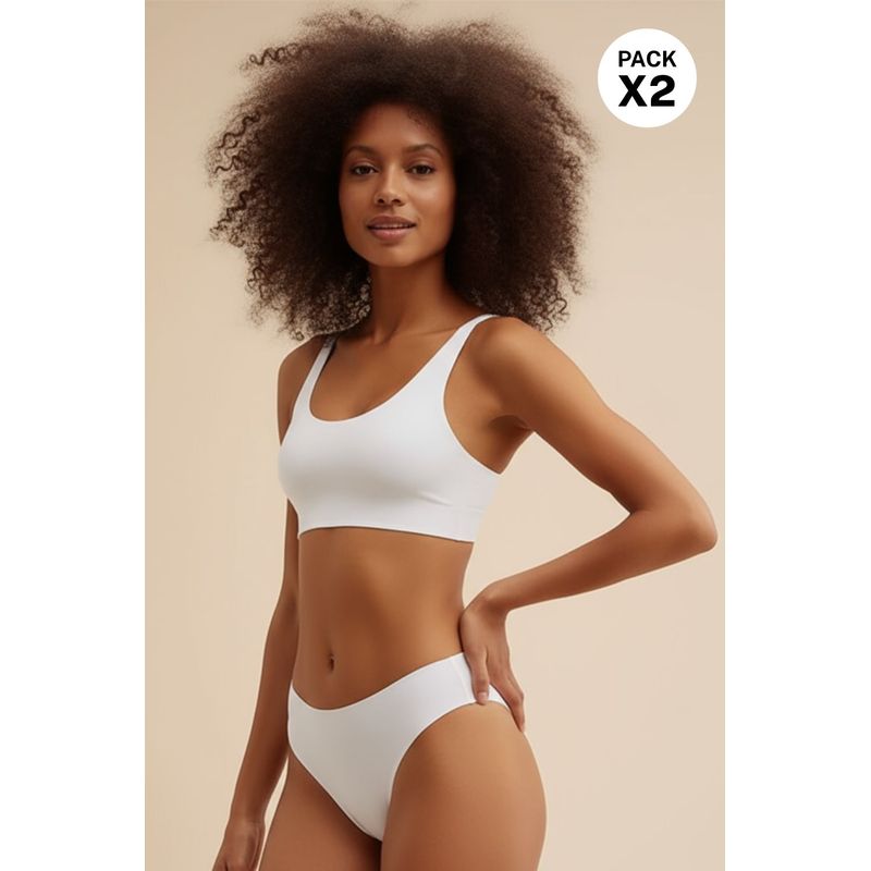 LILI PINK - Paquete x2 panty tipo brasilera algodón invisible