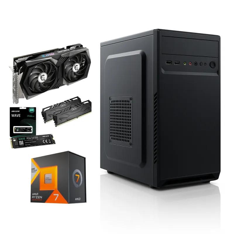 AMD - Pc Torre Gamer Cpu Ryzen 7 5700x 16ram 512 Ssd Rtx 4070 12gb Gama alta