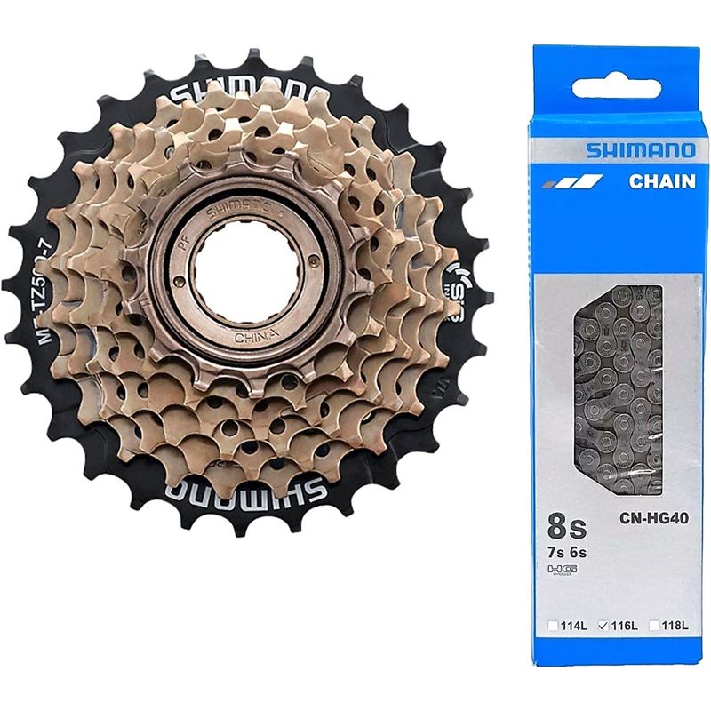SHIMANO - Pacha Cadenilla Shimano Bicicleta Rosca 7v Tz500 14-28