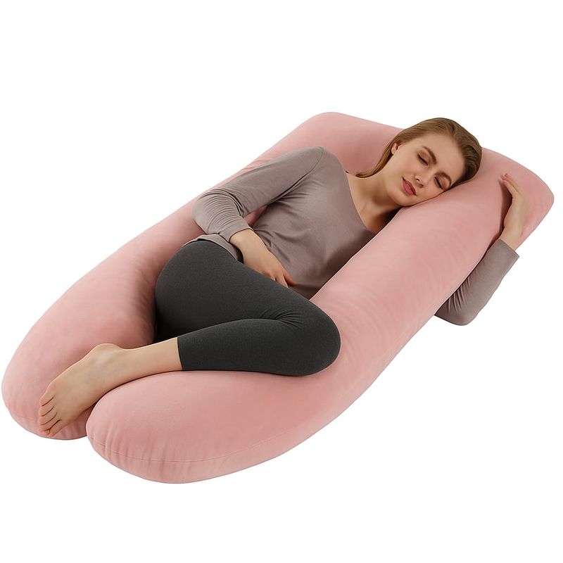 GENERICO - Cojin Almohada Embarazo Cuerpo Entero Rosa