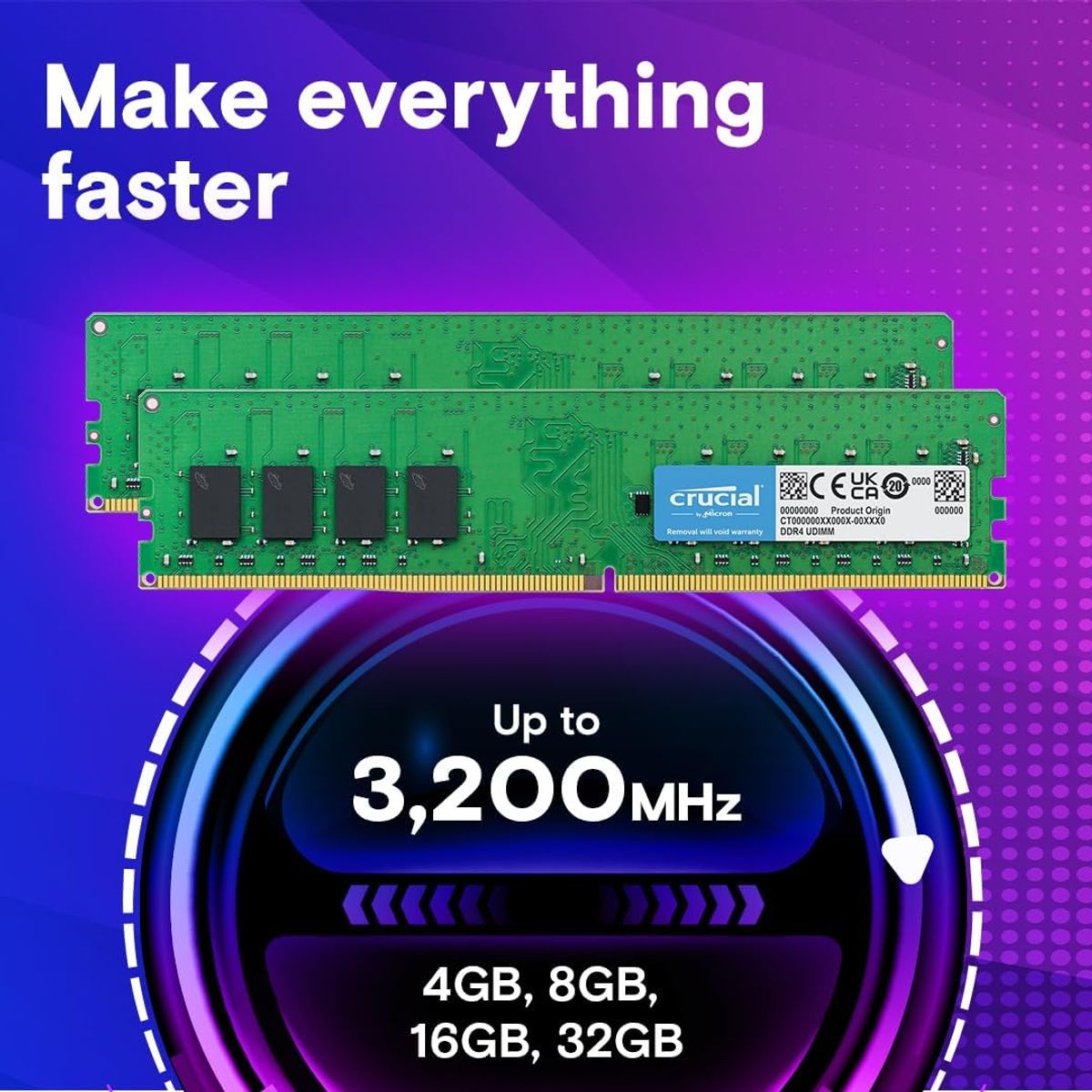 CRUCIAL - Memoria ram Crucial DDR4 32GB 3200 mhz PC