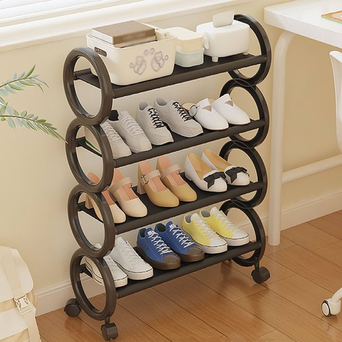 GENERICO - Zapatero 4 Niveles Ondular Organizador De Zapatos