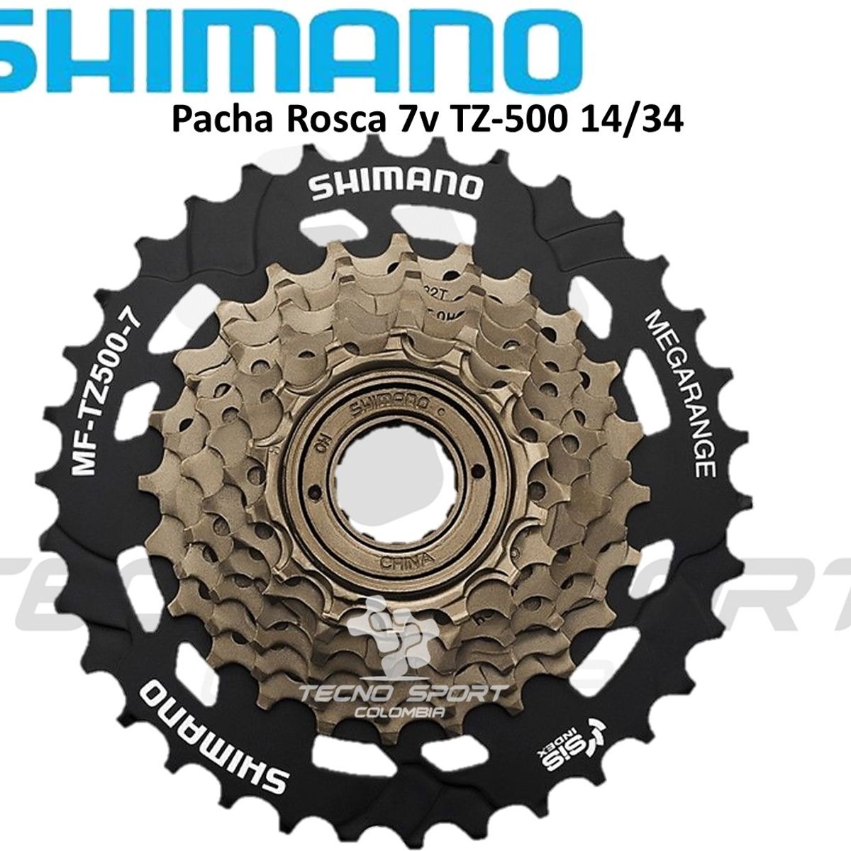 SHIMANO - Pacha Cadenilla Shimano Bicicleta Rosca 7v Tz500 14-34