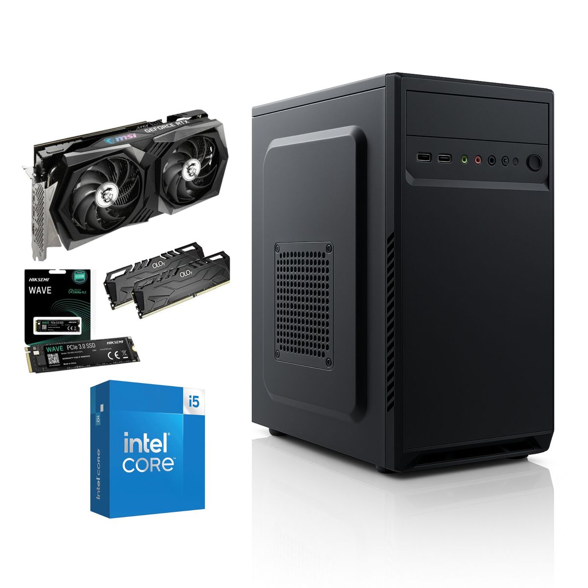 INTEL - Pc Torre Gamer Cpu Core I5 14400 16ram 512 Ssd Rtx 4070 12gb Gama alta