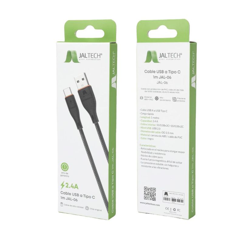 JALTECH - Cable USB a Tipo C 1M 24A JAL-06