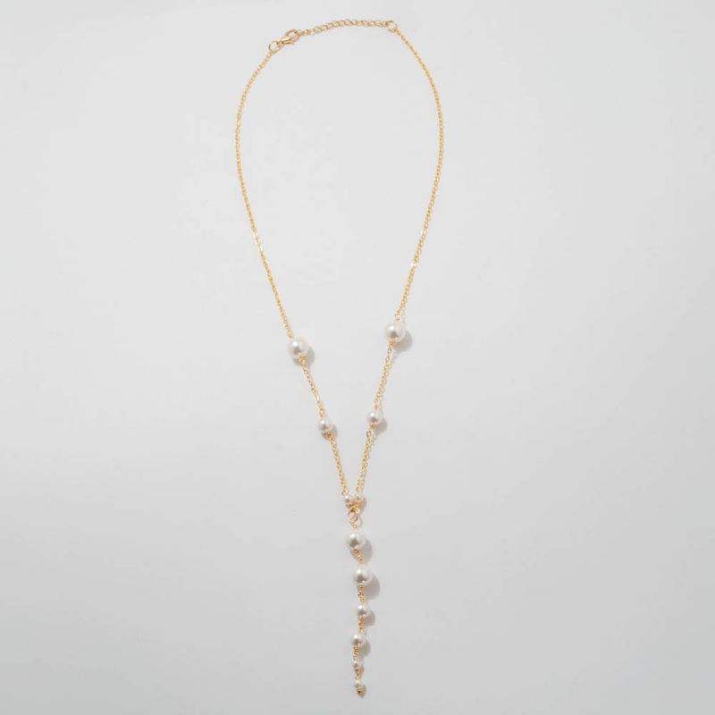 ENIGMA - Collar Constancia Dorado con Perlas para Mujer
