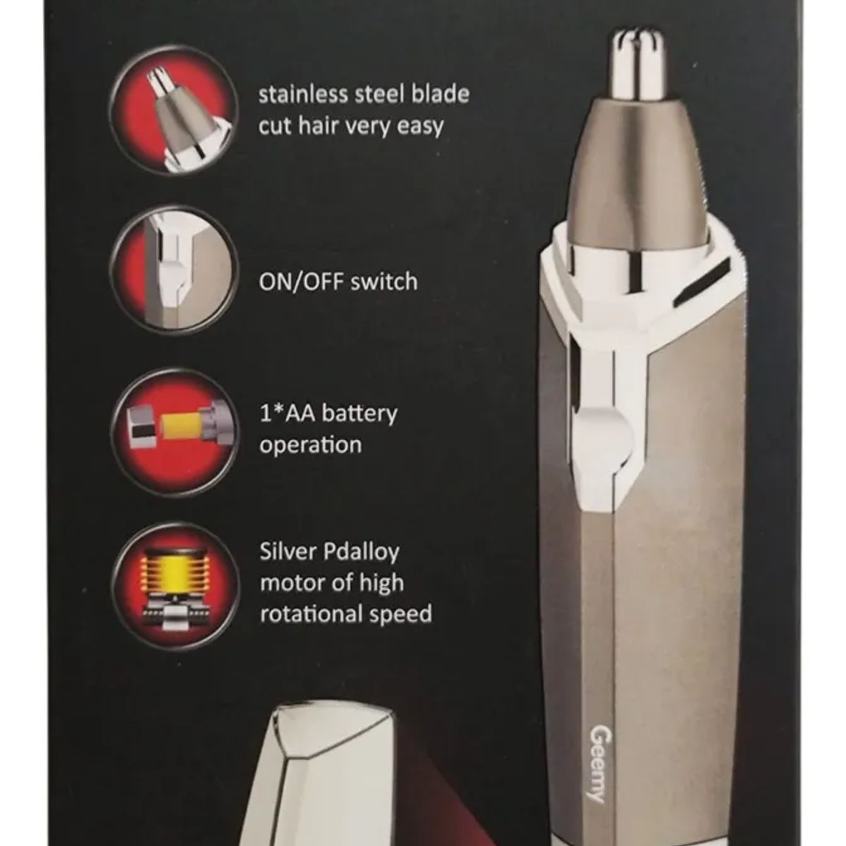 GENERICO - Maquina Depilador Nasal Eléctrico Corta Vellos Pelos Oídos