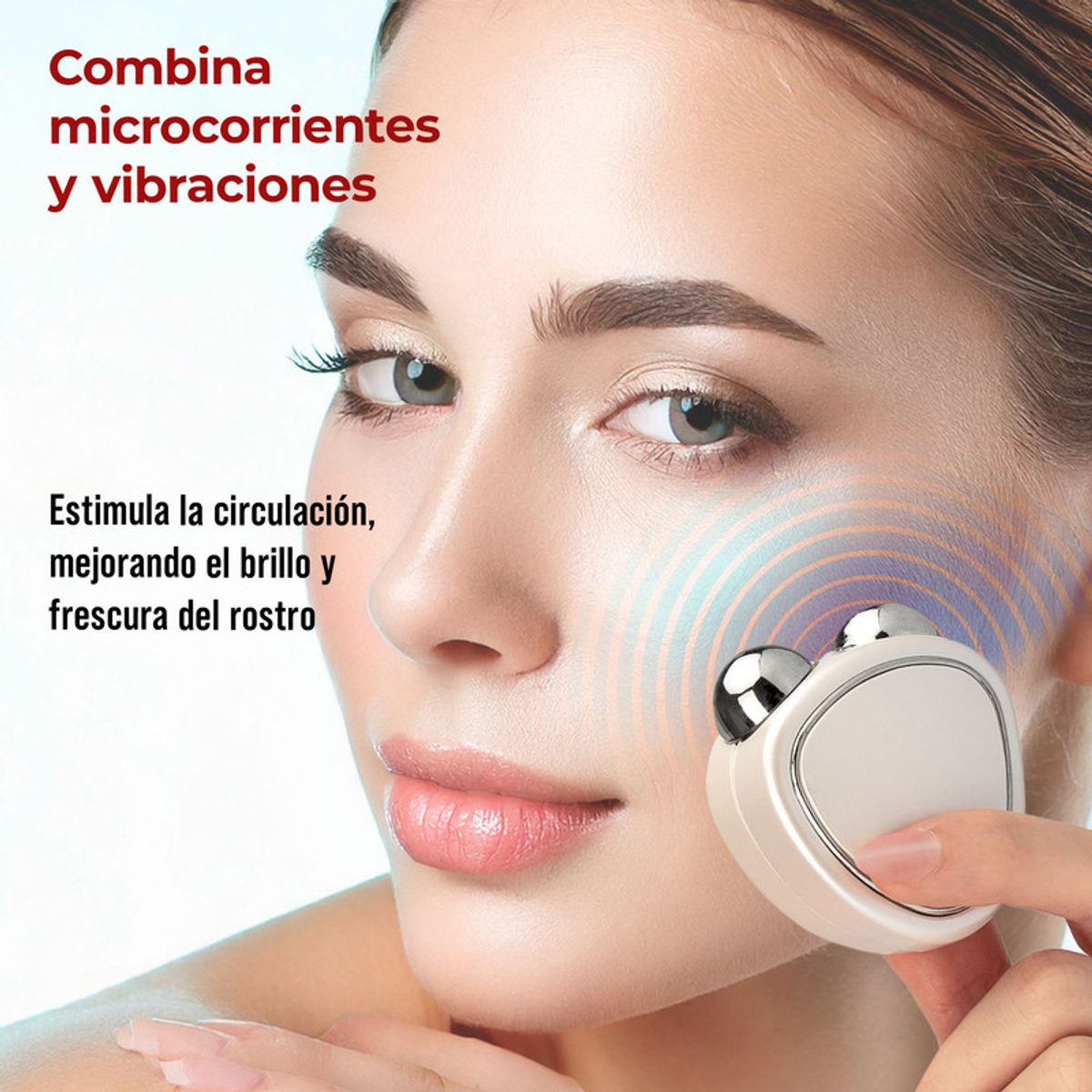 STYLE STARS - Masajeador Facial Corazón Portátil Ondas Choque Eléctrico