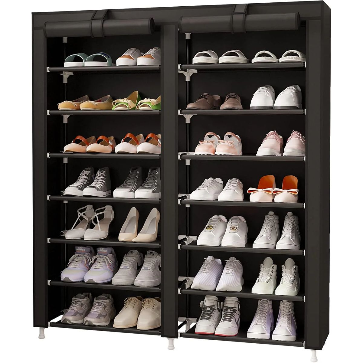 GENERICO - Organizador Zapatos En Tela Doble Zapatero 7 Niveles negro