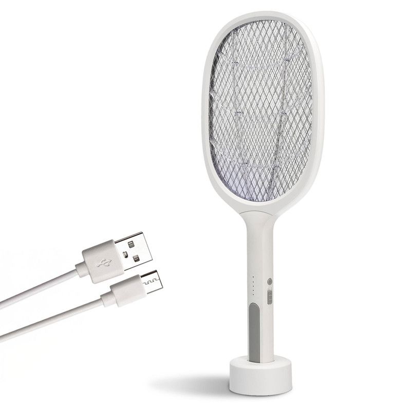 ENERGY PLUS - Raqueta Eléctrica Recargable Mata Zancudos Triple Malla USB