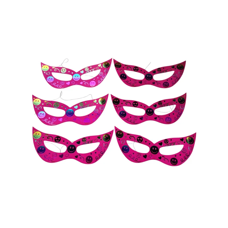 GENERICO - Antifaz Holográfico  Para Disfraces X 12 Und fucsia caras