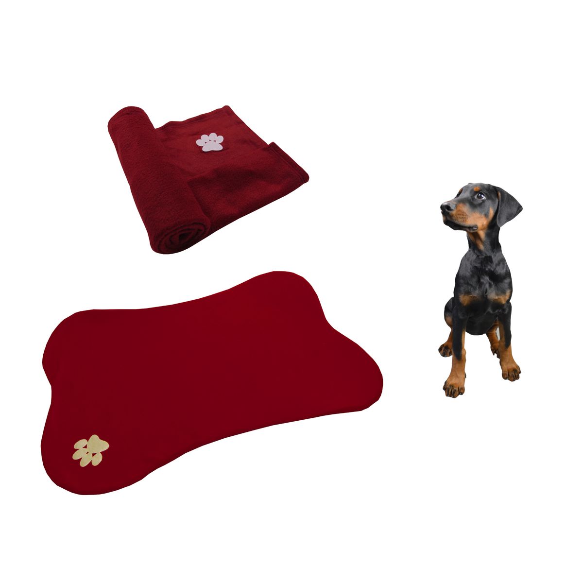 HALLY PET - Tapete Con Forma  de Hueso + Cobija Grande