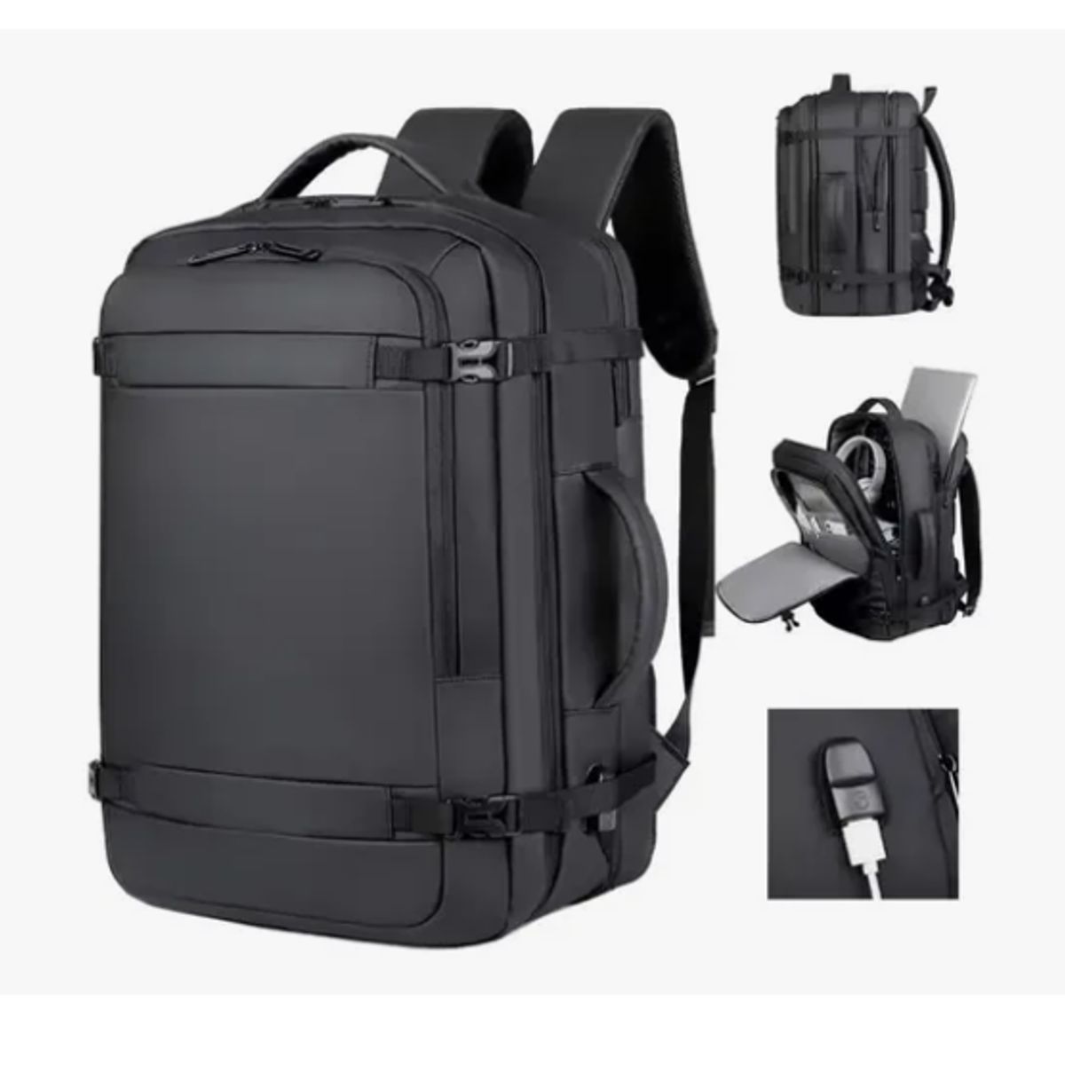 INNOVA - Maleta Bolso Morral Ejecutivo Universitario Para Laptop Con Puerto Usb