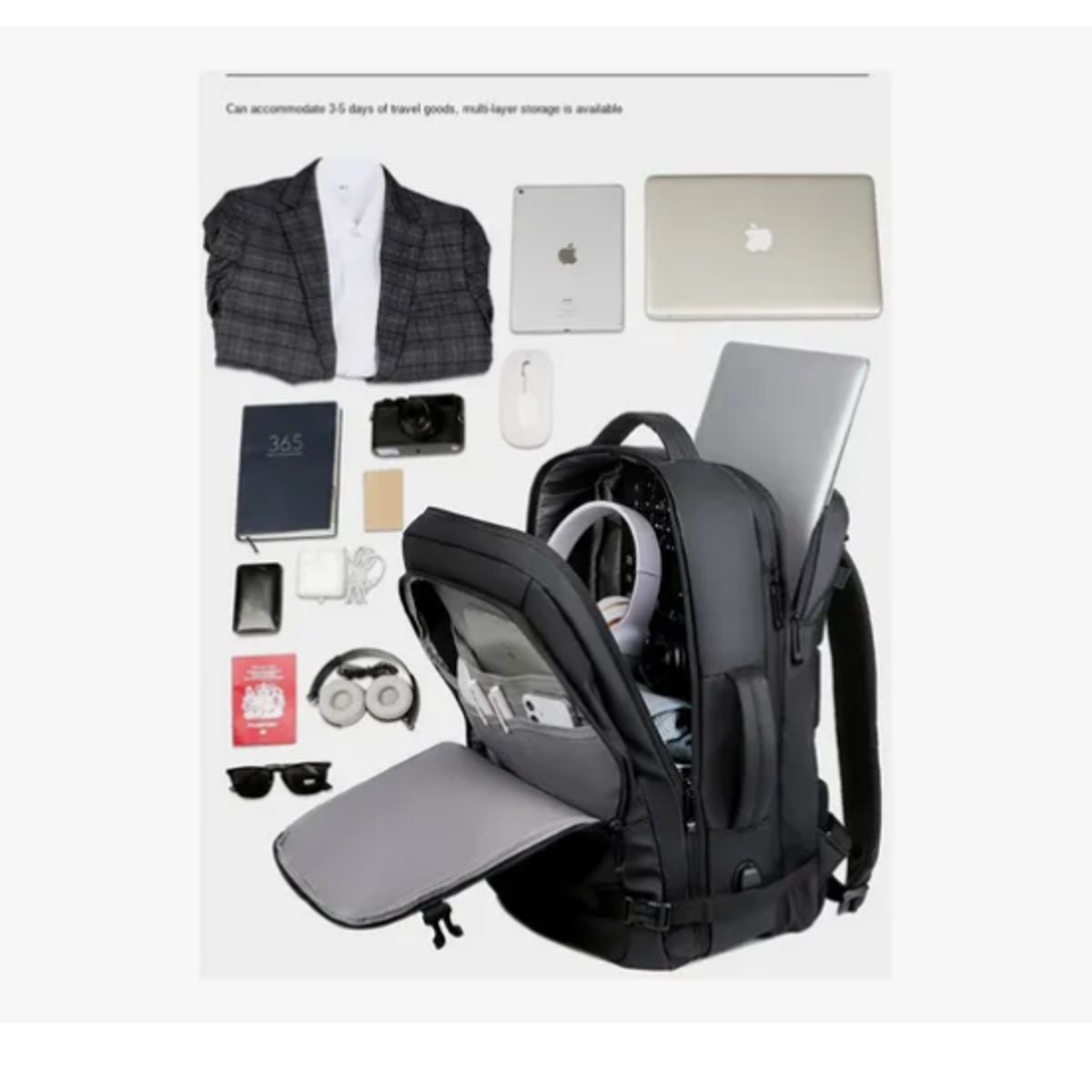 INNOVA - Maleta Bolso Morral Ejecutivo Universitario Para Laptop Con Puerto Usb