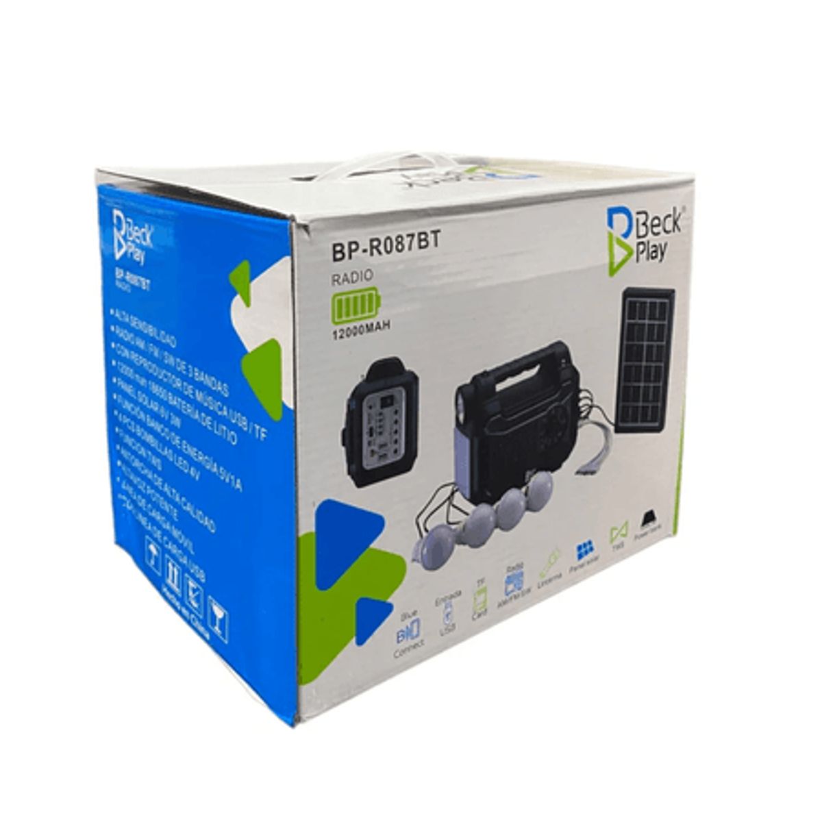 BECKS - Mini Planta Electrica Solar Panel Radio Bluetoth Bombillos