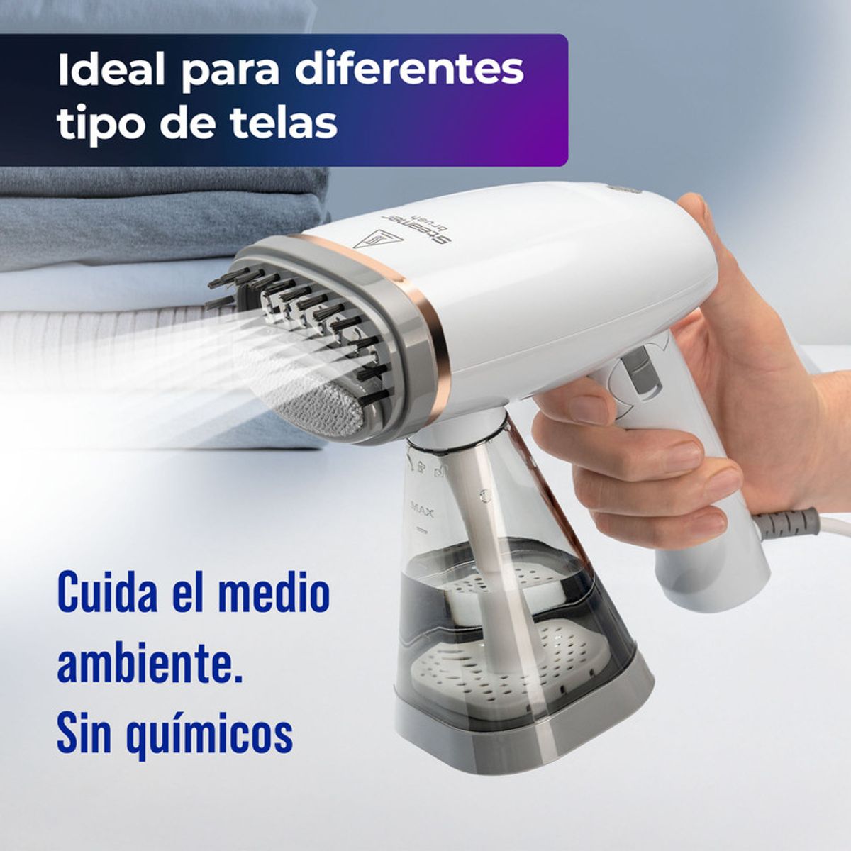 ENERGY PLUS - Plancha a Vapor Vertical Portátil 1155W Elimina Arrugas Ropa