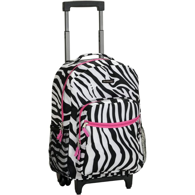 ROCKLAND - Mochila con Ruedas de Doble Asa PINKZEBRA 17 Pulgadas